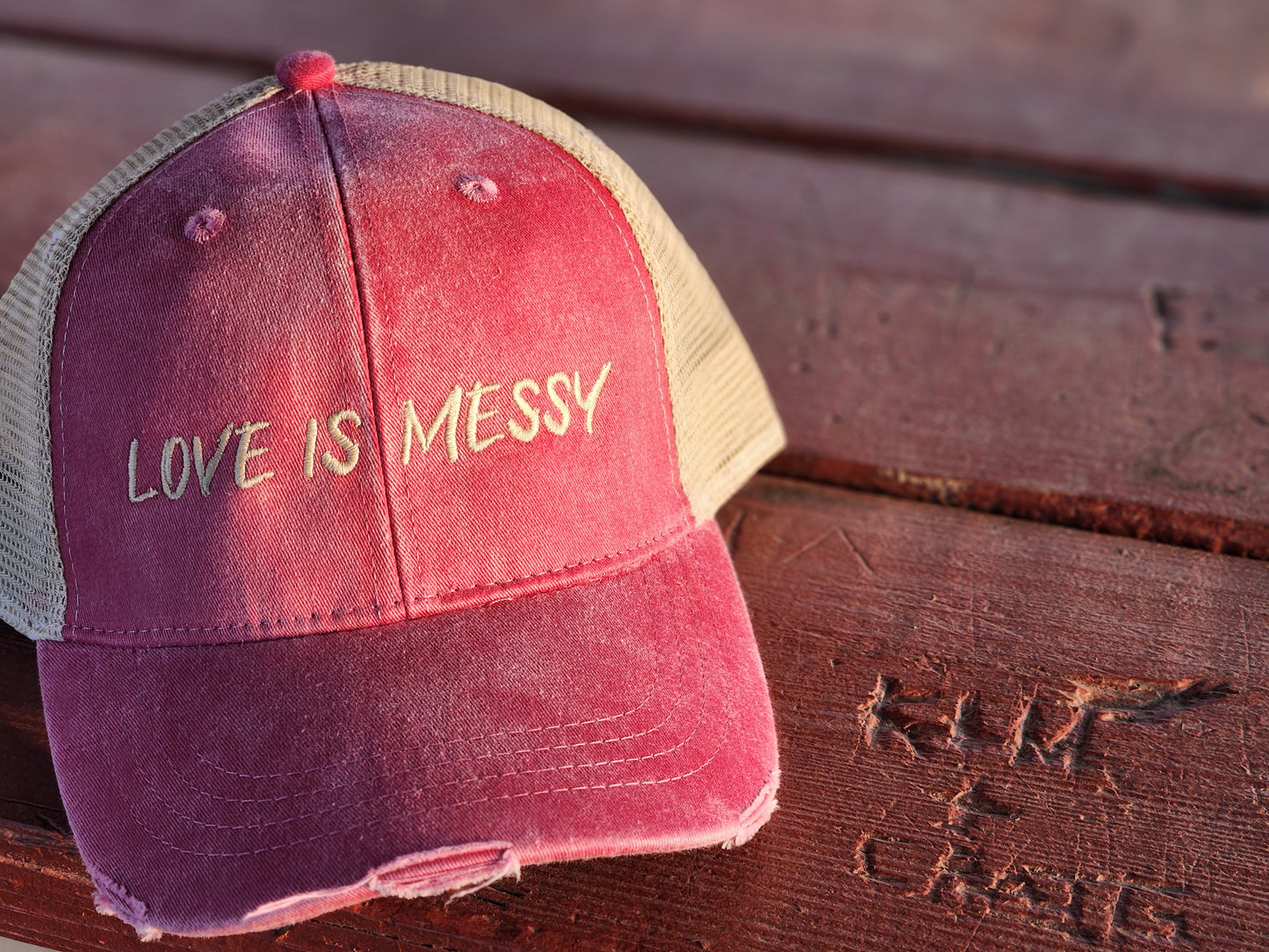 Distress Love is Messy Cap